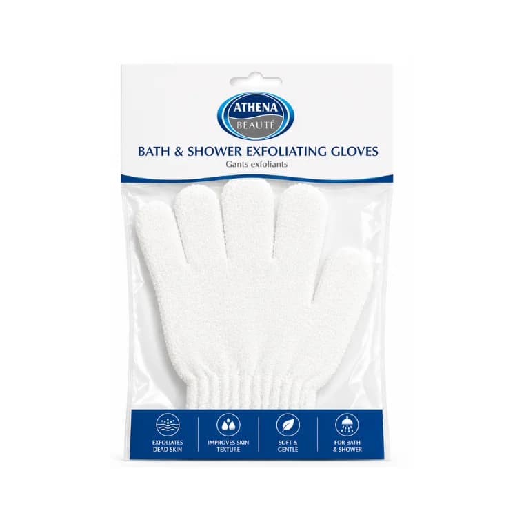 Athena Bath And Shower Exfoliating Gloves #White 
