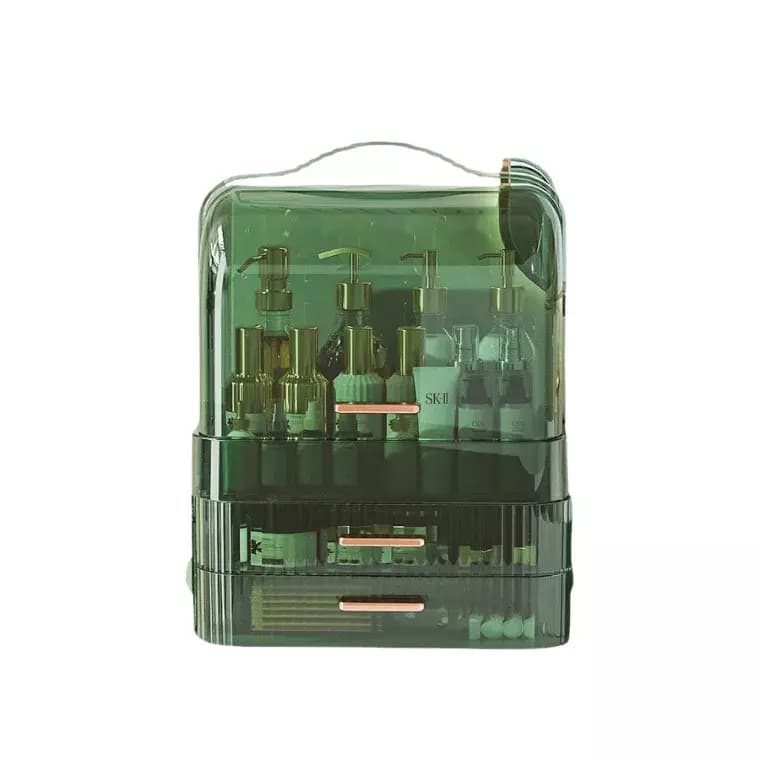 Blink Transparent Green Elegant Multi Function Make Up Case Cosmetic Storage Box