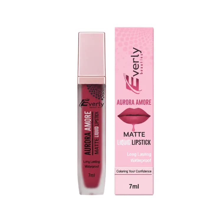 Everly Beauties Aurora Matte Liquid Lipstick #Crimson Petal (7ml)