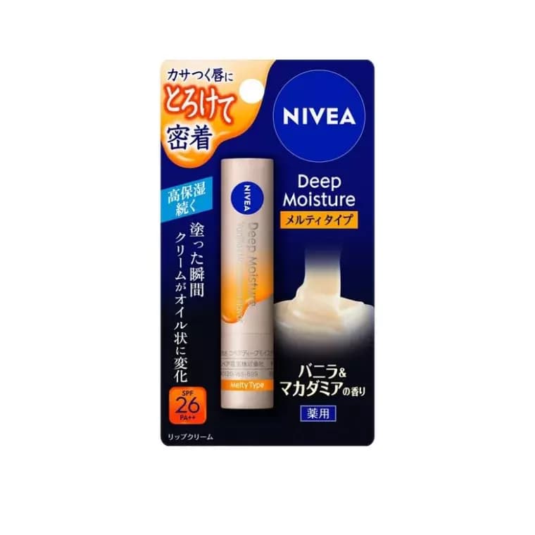 Nivea Deep Moisture Lip Melty Type Vanilla & Macadamia Scent (6gm)