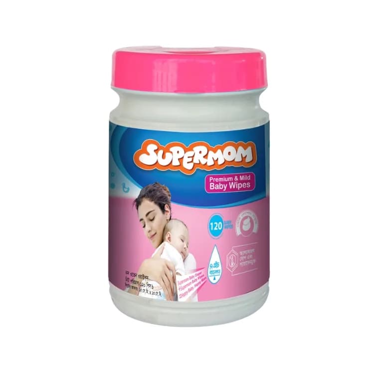 Supermom Baby Wipes Canister 120's Jar