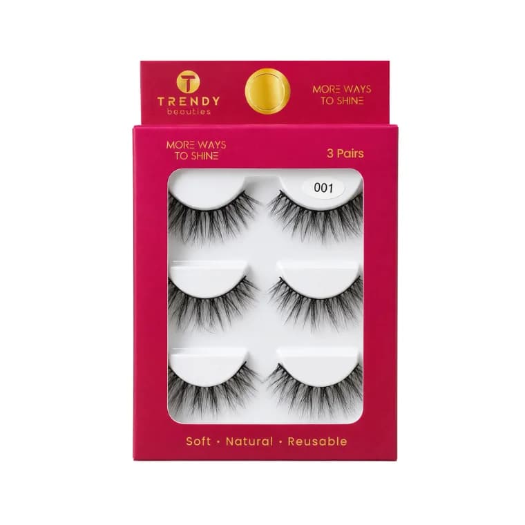  TRENDY Beauties False Eyelashes #001 (3 pairs )