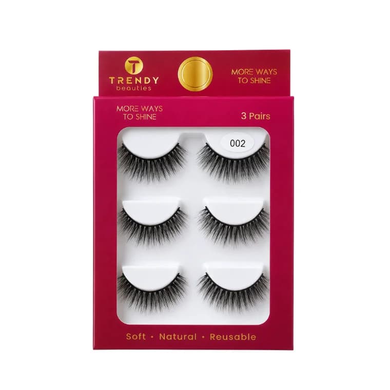  TRENDY Beauties False Eyelashes #002 (3 pairs )