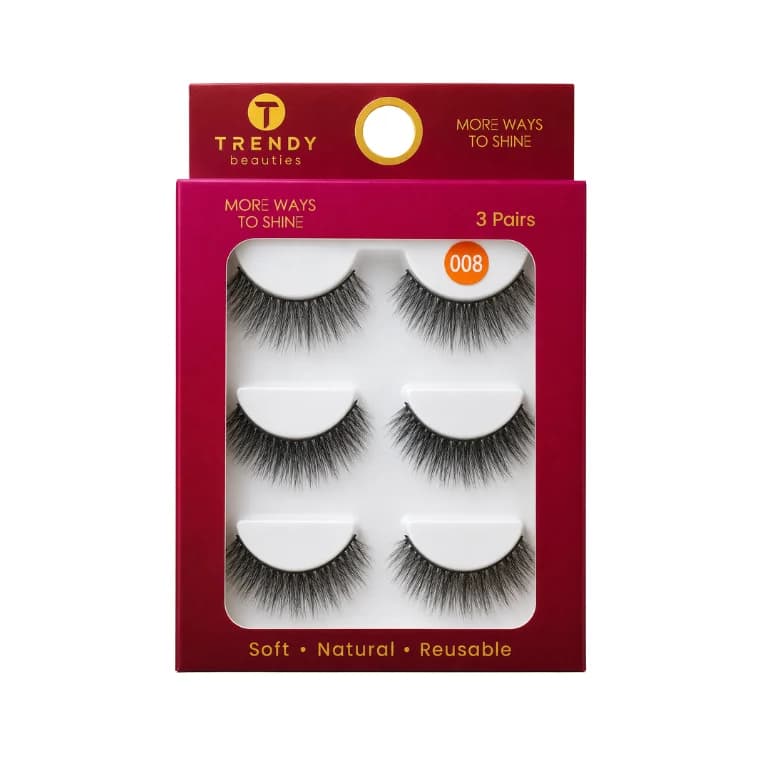  TRENDY Beauties False Eyelashes #008 (3 pairs )