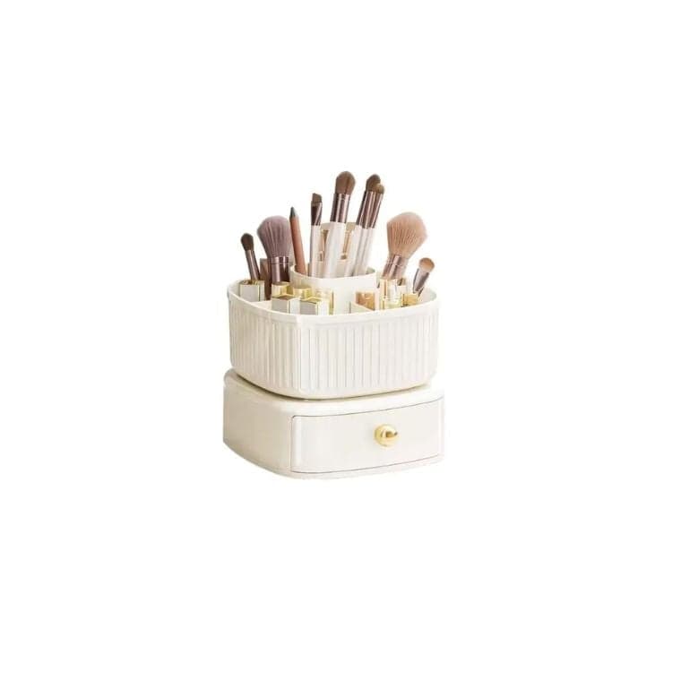 Blink 360 Degrees Rotating Makeup Brush Holder with Drawer Makeup Organizer