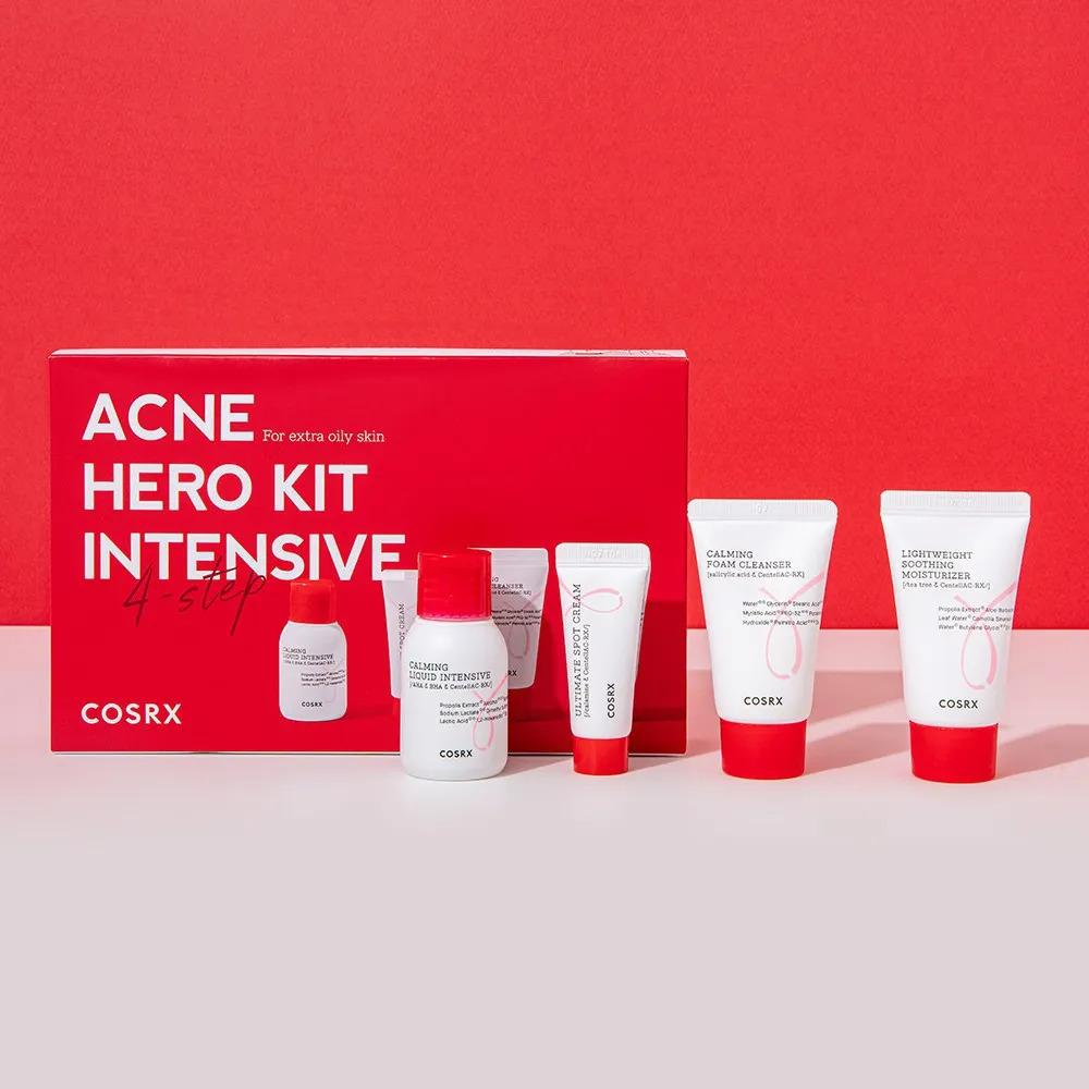 Cosrx Acne Hero Kit Intensive Collection Trial Kit 4 Step (20ml +30ml + 5gm +20ml)