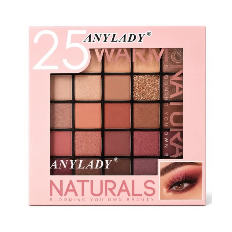 Anylady Warm Naturals 25-Color Eyeshadow Palette (36gm)