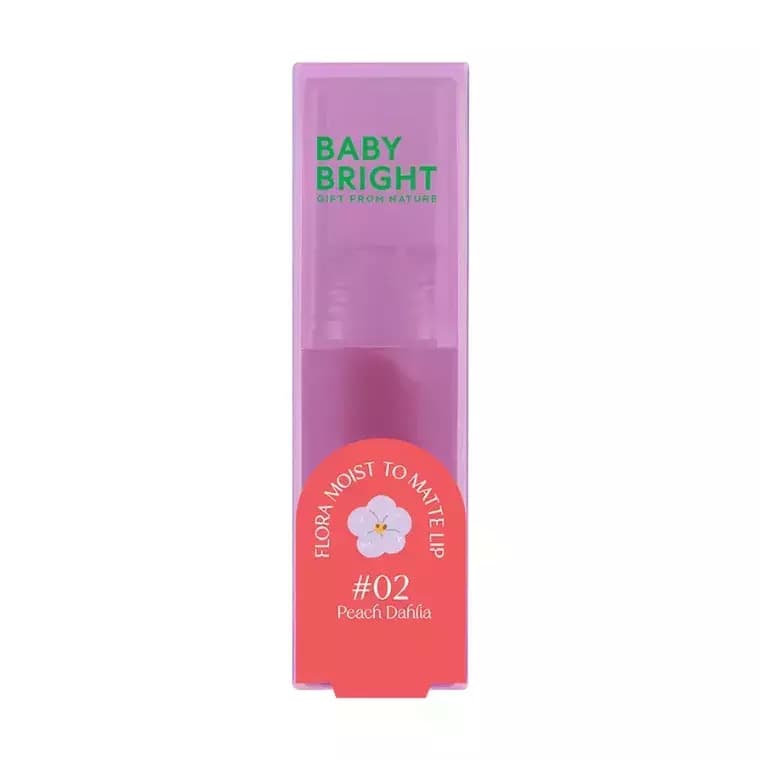 Baby Bright Flora Moist To Matte Lip #02 Peach Dahlia (3gm)