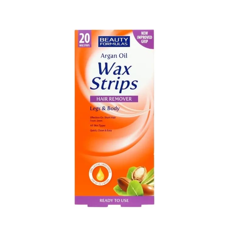 Beauty Formulas Argan Oil Leg & Body Wax Strips 20Pcs