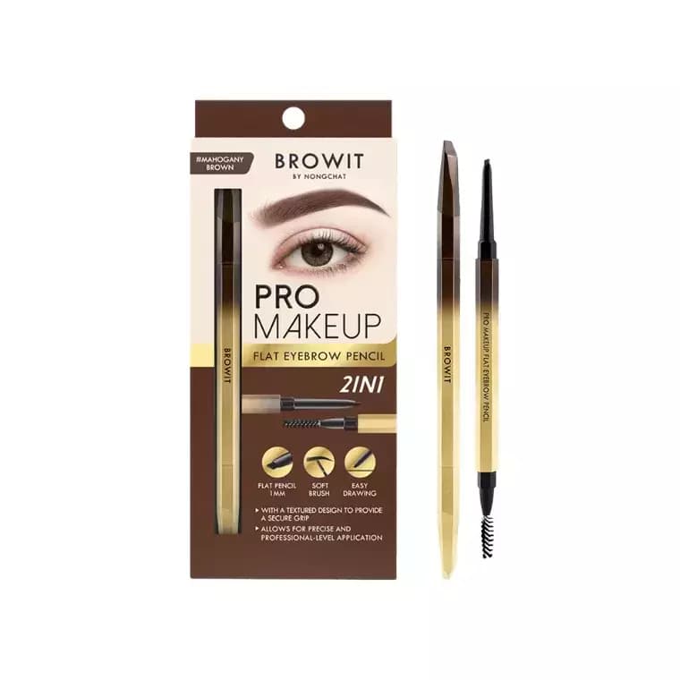 Browit Pro Makeup Flat Eyebrow Pencil #Mahogany Brown (0.08gm)