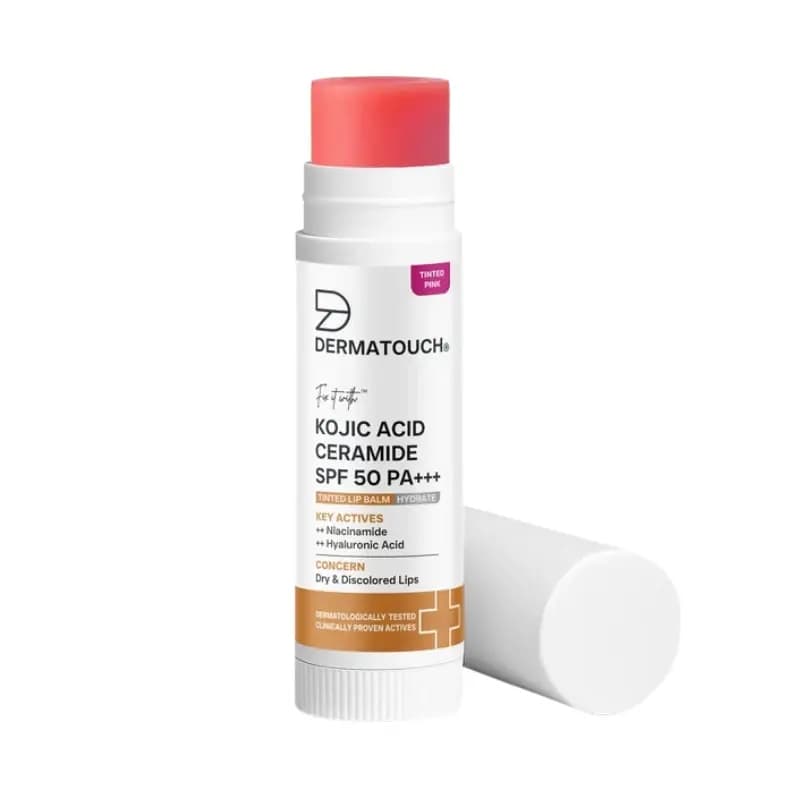 Dermatouch Kojic Acid Ceramide Spf 50 Pa+++ Tinted Lip Balm #Tinted Pink (5gm)