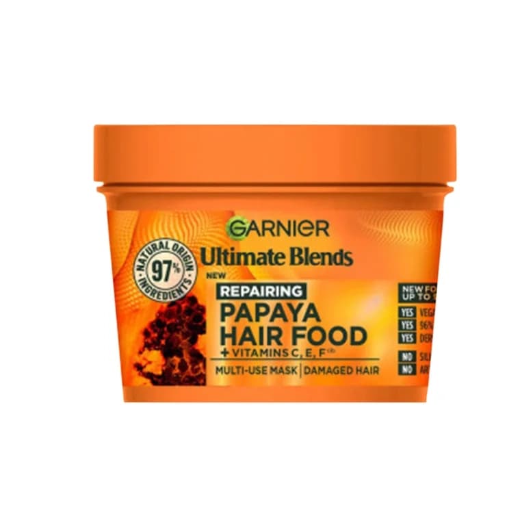 Garnier Ultimate Blends Repairing Papaya Hair Food + Vitamin C,E,F Multi-Use Mask (400ml)