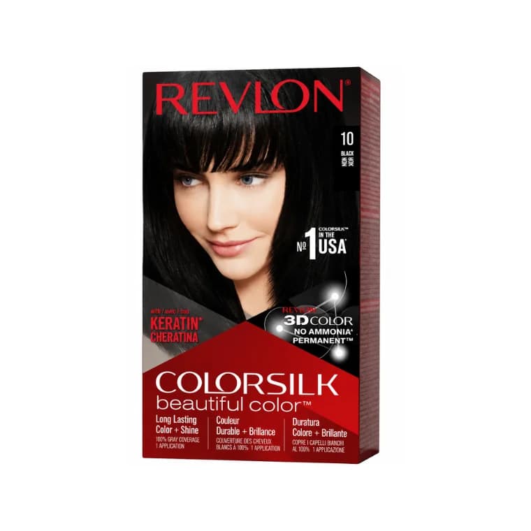 Revlon Colorsilk Beautiful Color Permanent Hair Color #10 Black (130ml)