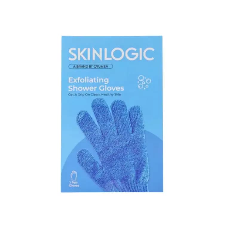 Skinlogic Bath And Body Exfoliating Body Gloves 1 Pair Blue