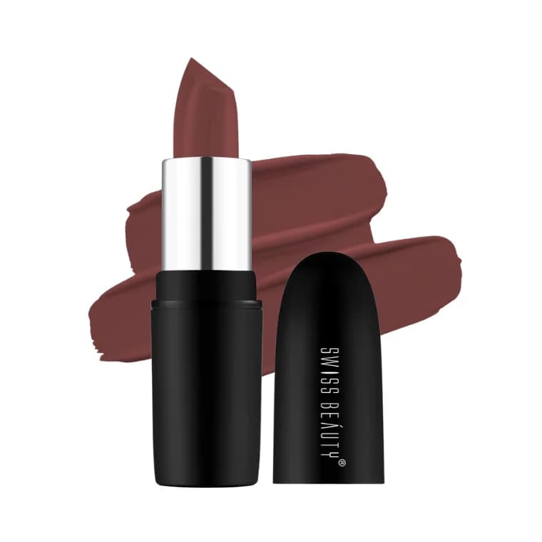 Swiss Beauty Pure Matte Lipstick #215 Natural Coco (3.8gm)