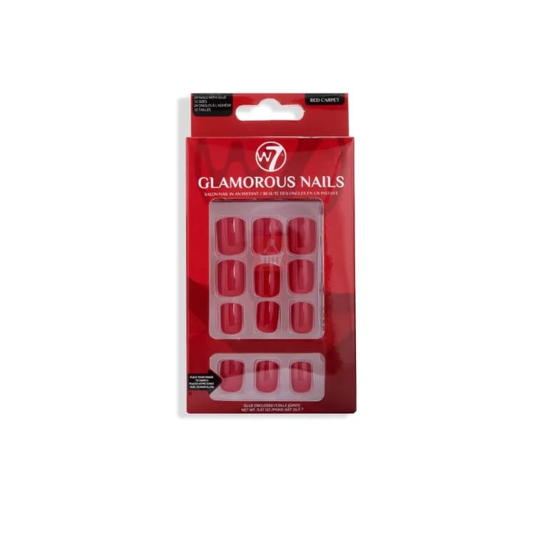 W7 Glamorous Artificial Nails #Red Carpet 24pcs (2gm)