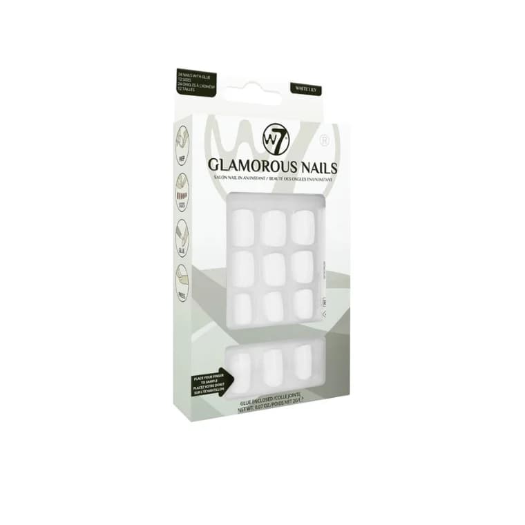 W7 Glamorous Nails Artificial Nails #White Lily (2gm)